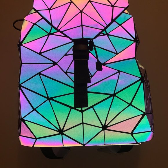 Reflective Geometric Backpack Purse - Picture 3 of 6